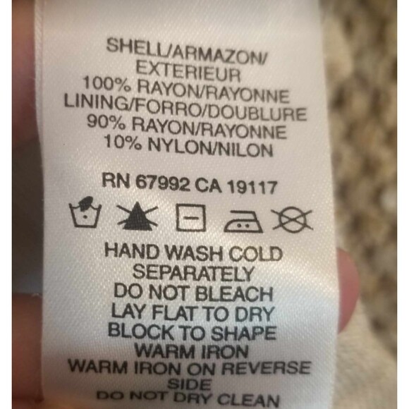 Sigrid Olsen Blouse Cream Beige Party Women's Sequins Hand Knitted Top M - Picture 5 of 12